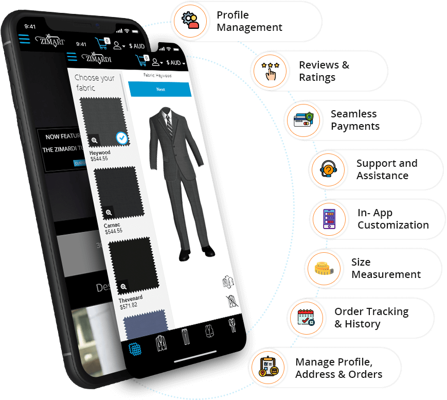 User App Features - eTailoring App