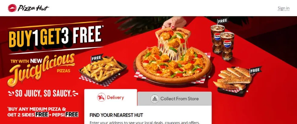 pizzahut-cheapest food delivery app